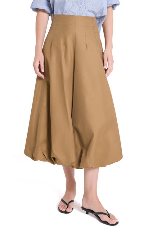 Full Intentions Bubble Hem Midi Skirt