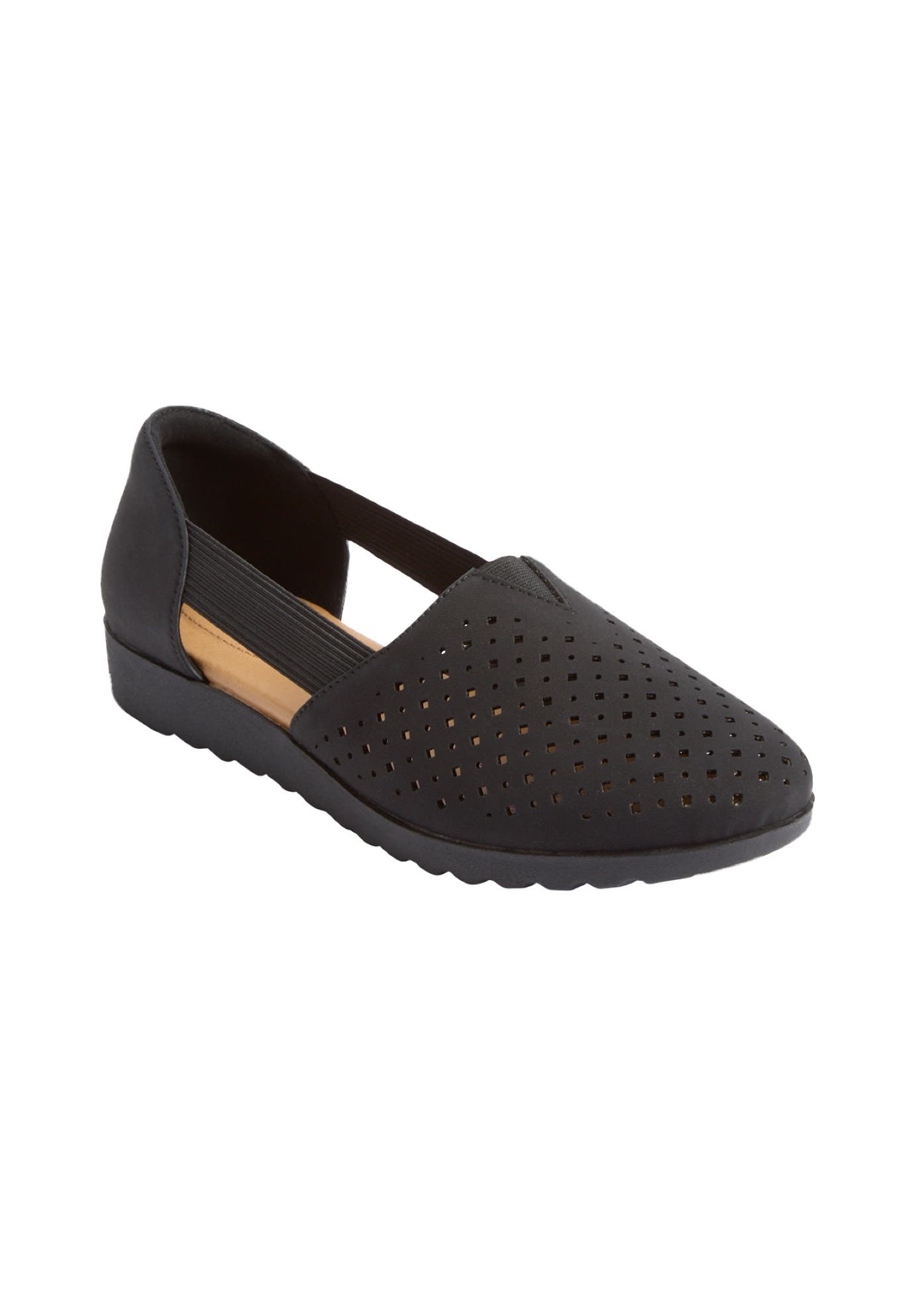 Comfortview The Zoe Slip On Flat, Main, color, Black