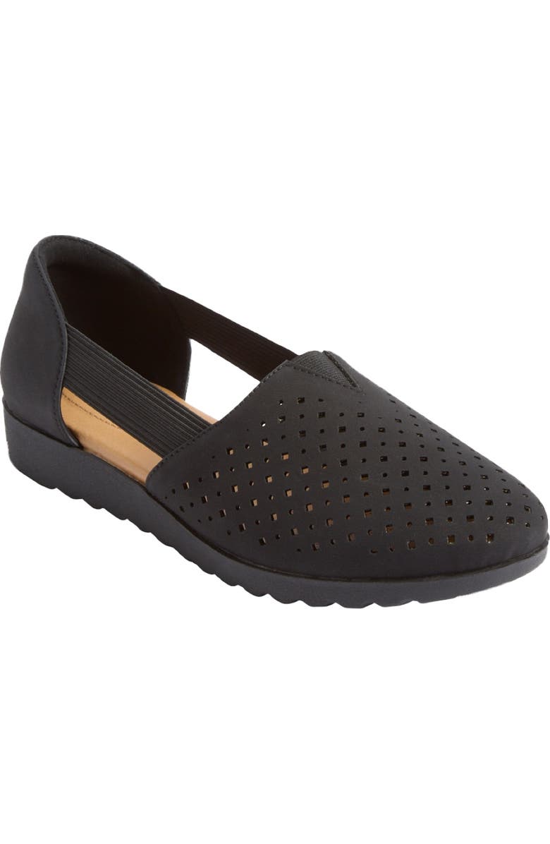 Comfortview The Zoe Slip On Flat, Main, color, Black