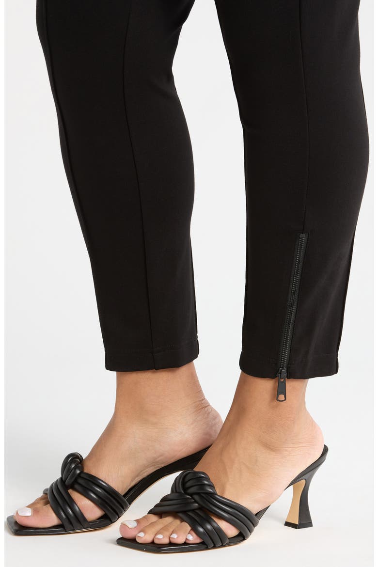 Moro Pintuck Pleat Pull-On Pants, Alternate, color, BLACK