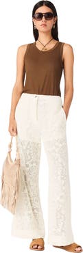 maje Guipure lace trousers