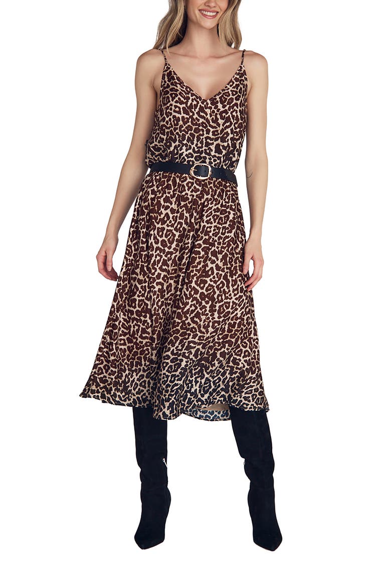 Gathered Midi Skirt, Alternate, color, OMBRE LEOPARD PRINT