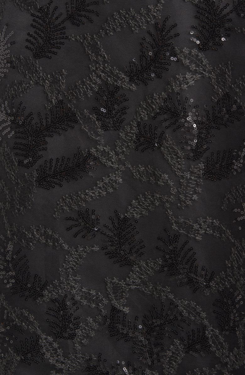 Anne Klein Leaf Sequin A-Line Midi Skirt, Alternate, color,