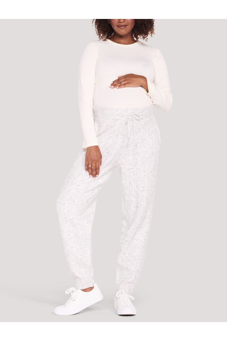 Relaxed Cable Knit Sweater Jogger, Alternate, color, Vanilla Ice