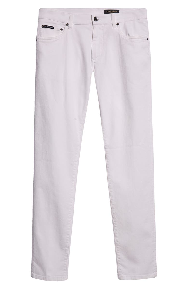 Dolce&Gabbana Stretch Slim Fit Jeans, Alternate, color, White