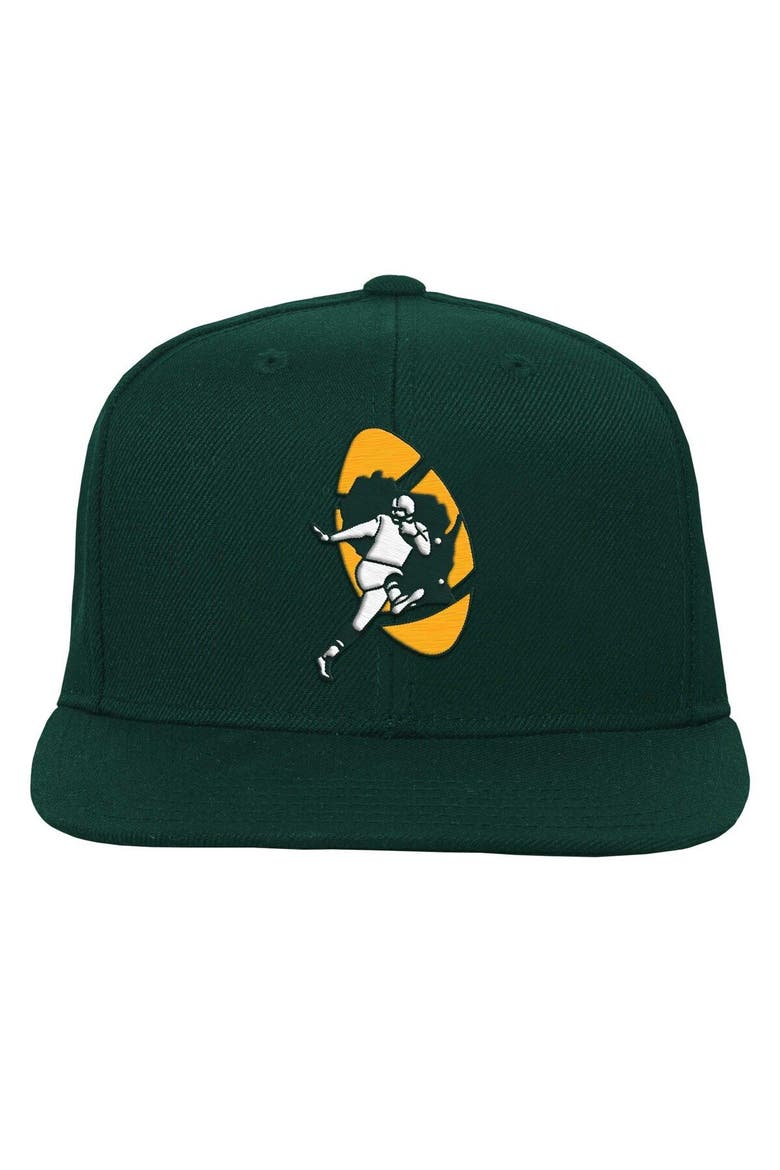 Youth Mitchell & Ness Green Green Bay Packers Gridiron Classics Ground Snapback Hat, Alternate, color, Green