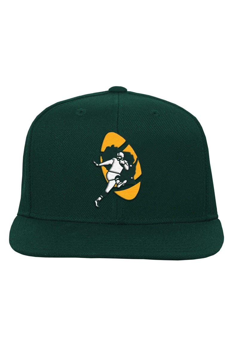 Mitchell & Ness Youth Mitchell & Ness Green Green Bay Packers Gridiron Classics Ground Snapback Hat, Alternate, color, Green