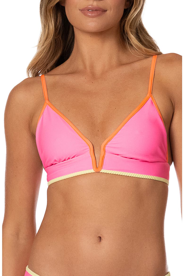 Sugar Sun Parade Reversible Triangle Bikini Top, Main, color, LIGHT/ PASTEL PINK