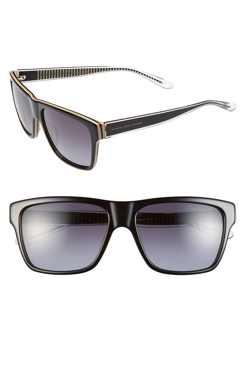 56mm Sunglasses, Main, color, BLACK MUD