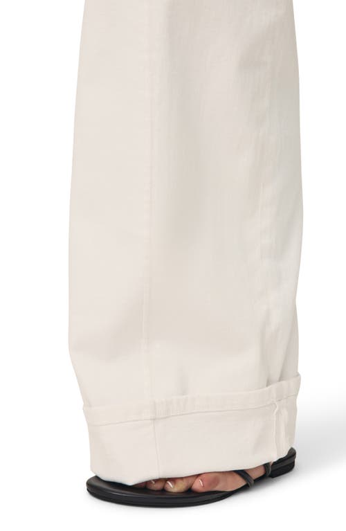 Warp & Weft Warp+weft Nce High Waist Wide Leg Jeans In Optic Cuff