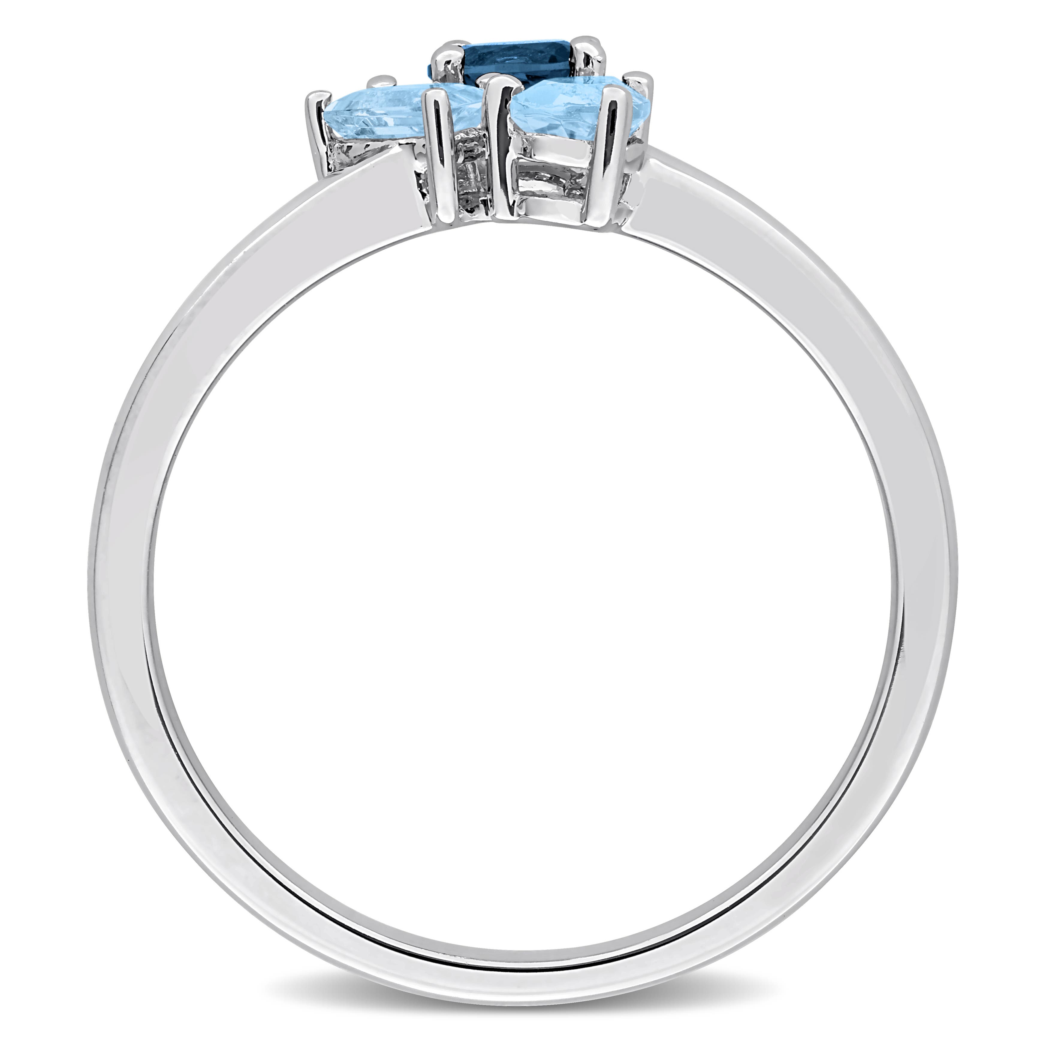 Julianna B. Blue Topaz 3-Stone Cluster Ring Sterling Silver (Women ...