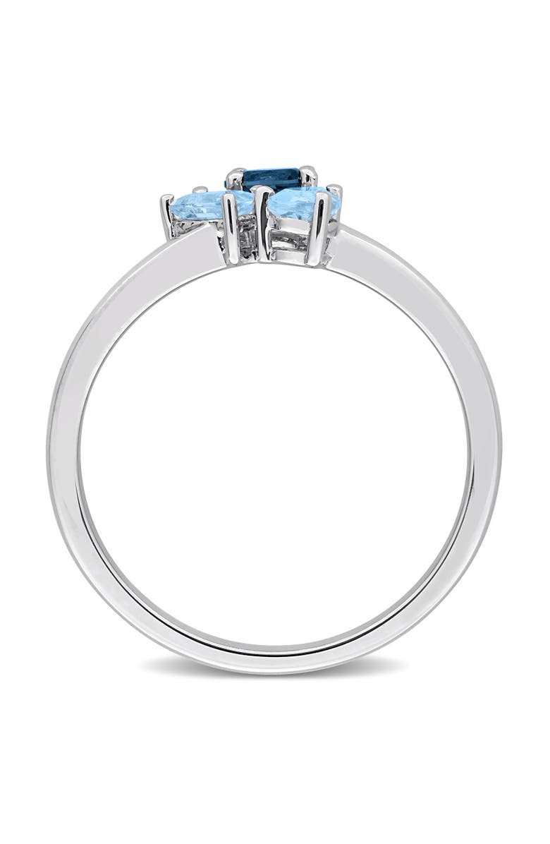 Julianna B. Blue Topaz 3-Stone Cluster Ring Sterling Silver, Alternate, color, Blue Topaz