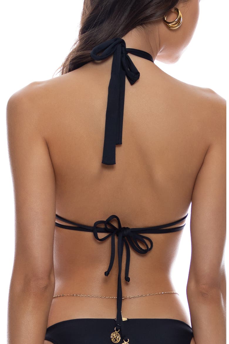 Cross Halter Top, Alternate, color, Black