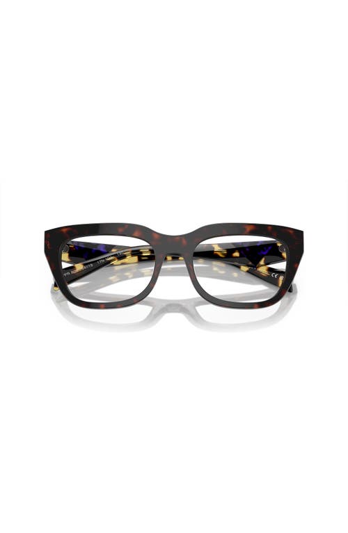 Prada 52mm Irregular Optical Glasses In Brown