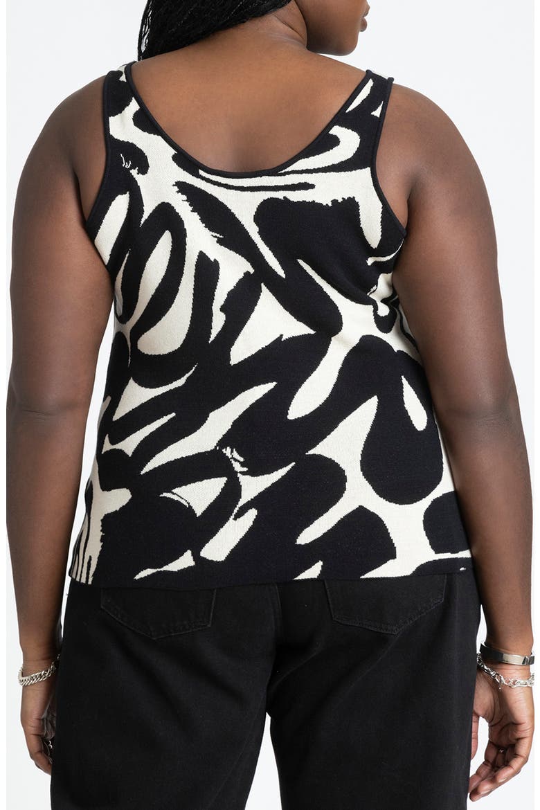 Abstract Intarsia Sweater Tank, Alternate, color, SOPHISTICATED SQUIGGLE