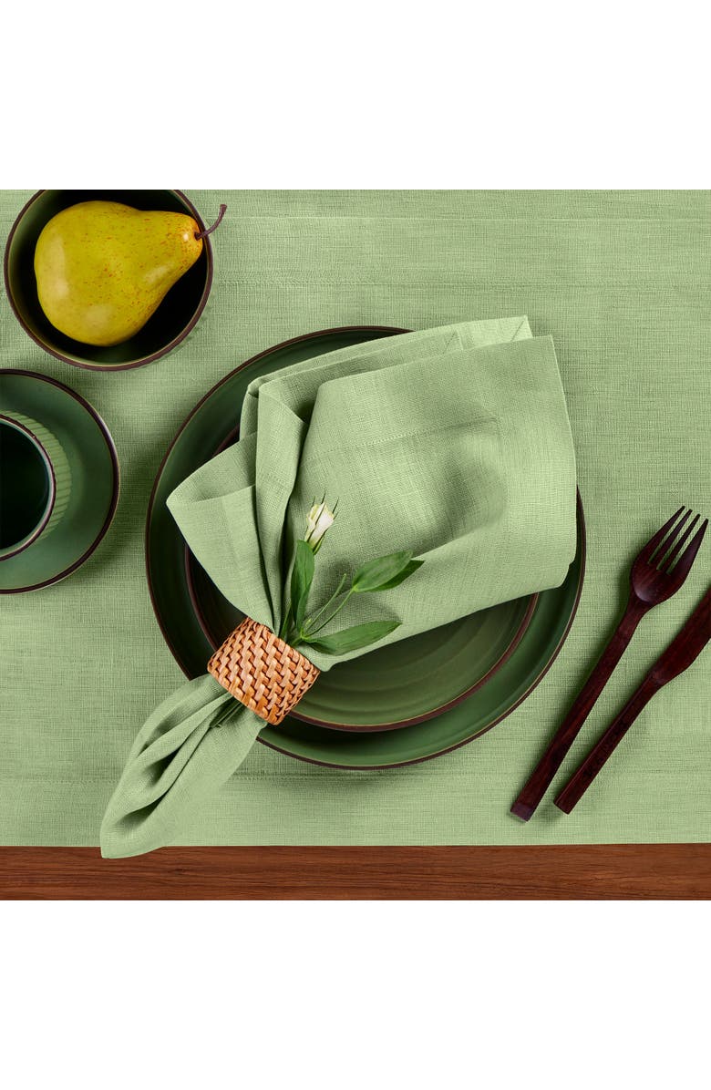 Solino Home Linen Dinner Napkins - Fete, 20" x 20", Alternate, color, Laurel Green