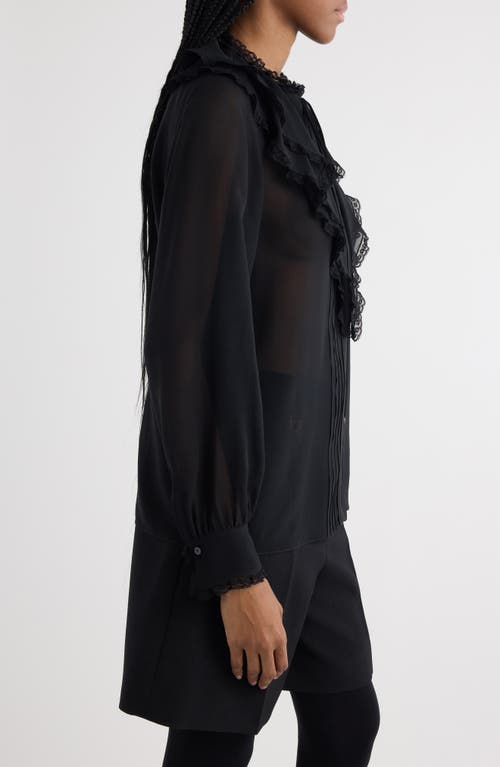 CHLOÉ CHLOÉ RUFFLE COLLAR GEORGETTE TOP 