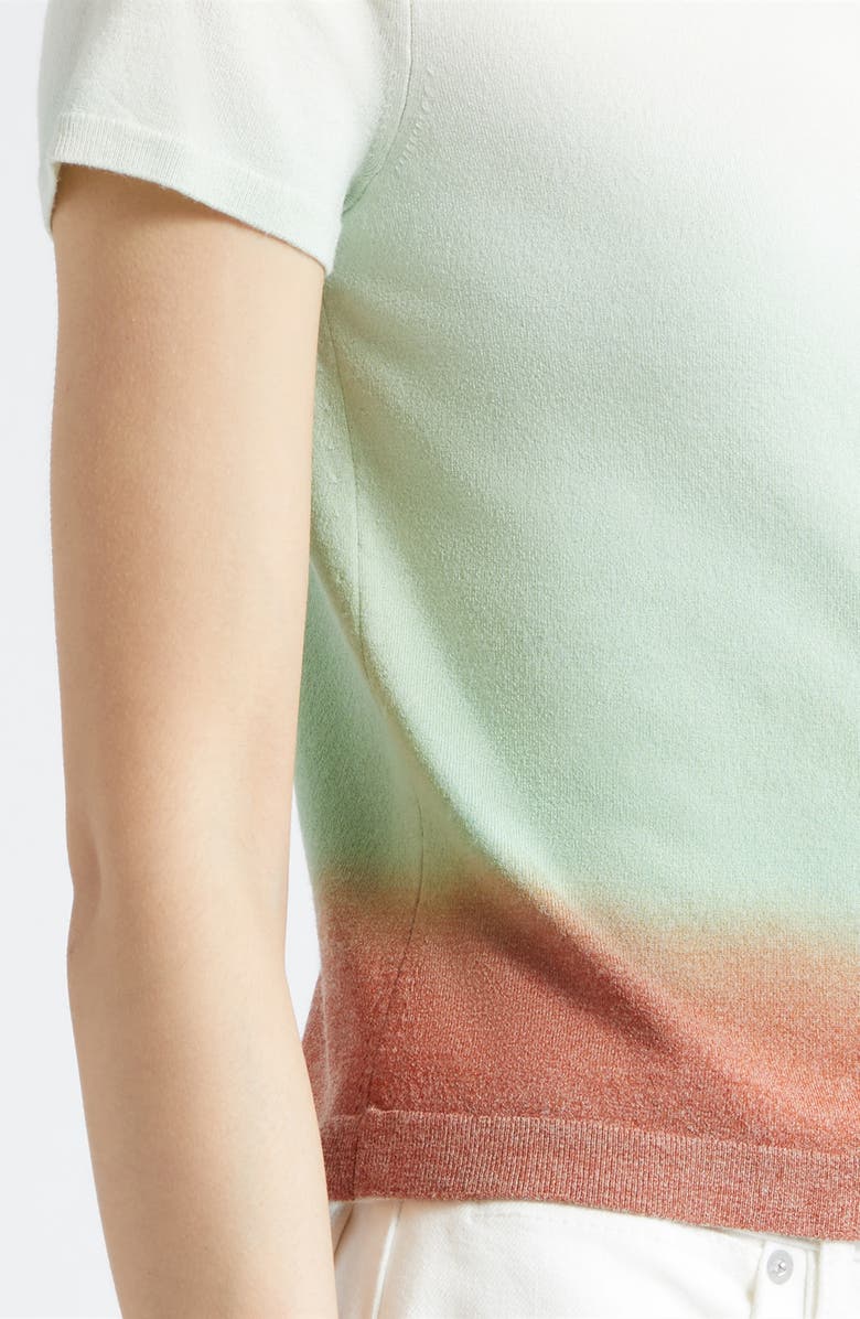3.1 Phillip Lim Short Sleeve Crop Wool Blend Cardigan, Alternate, color, Flame-Cactus Multi