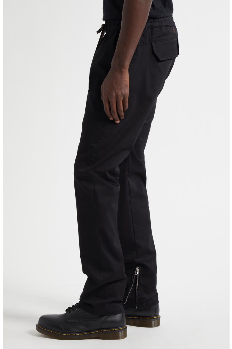 Marginal Moto Stretch Cotton Gabardine Pants, Alternate, color, BLACK