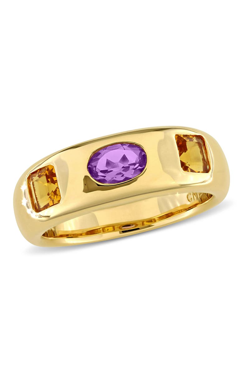 Julianna B. Amethyst Citrine 3-Stone Ring 14k, Main, color, Amethyst