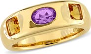 Julianna B. Amethyst Citrine 3-Stone Ring 14k