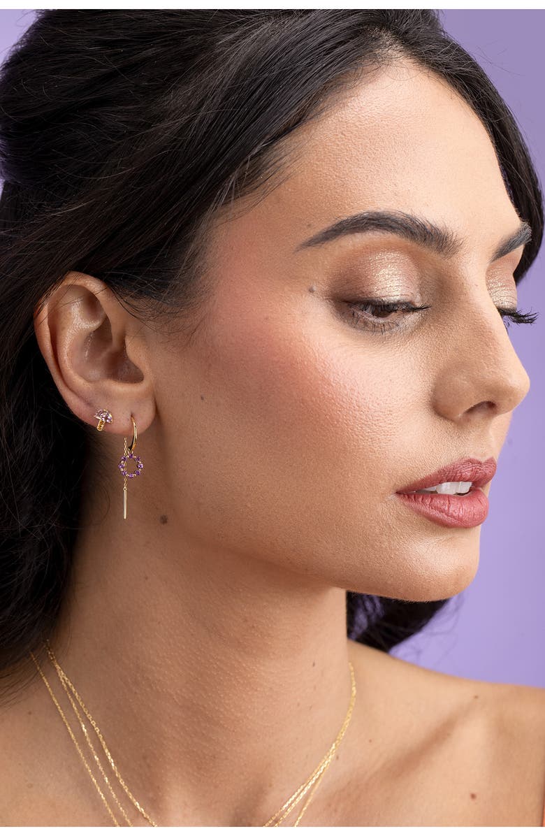 Bony Levy 14K Gold Amethyst Threader Earrings, Alternate, color, 