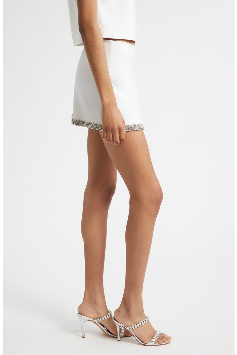 Rubi Embellished Micro Miniskirt, Alternate, color, OFF WHITE