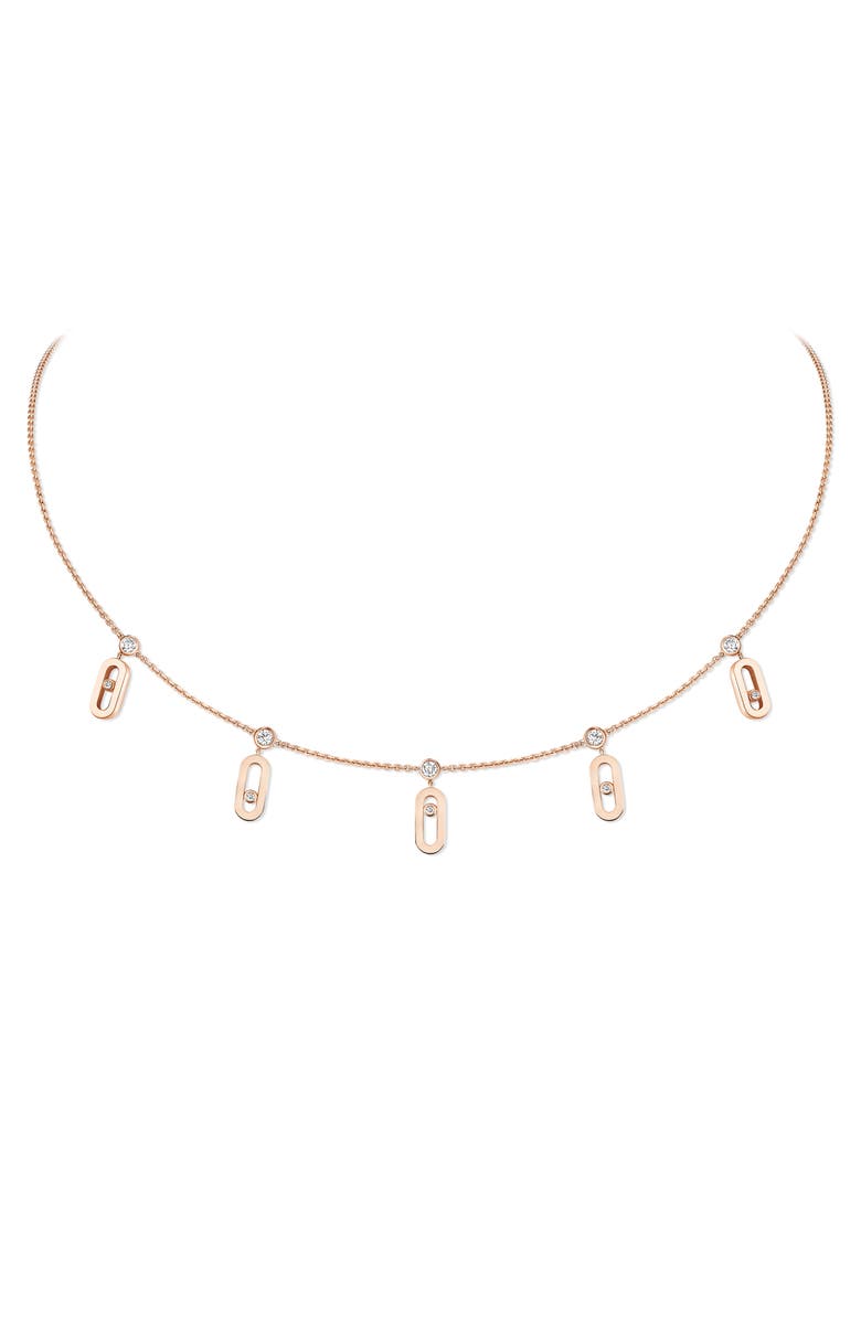 Messika Move Uno Tassel Choker Necklace, Main, color, Pink Gold