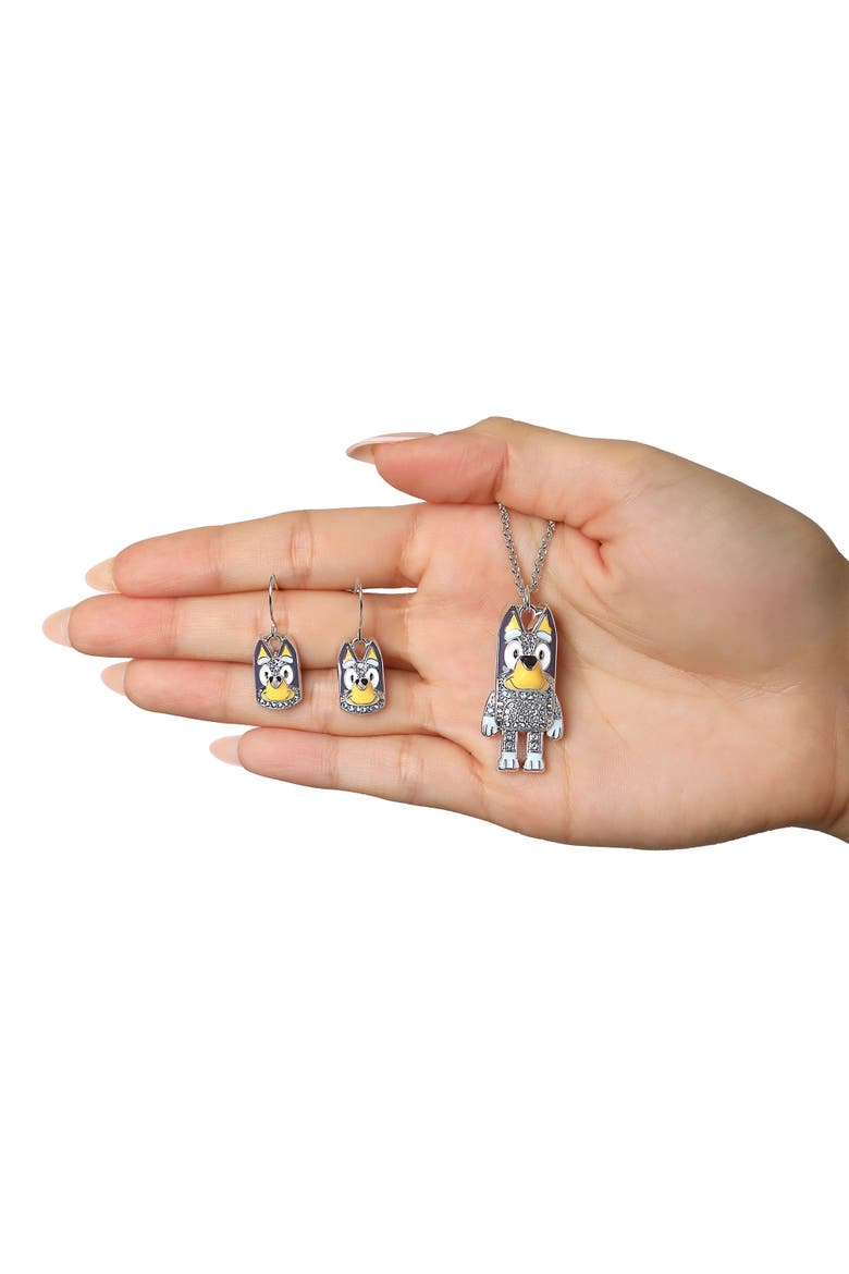Pendant Necklace & Fish Hook Earrings Set, Official License, Alternate, color, Blue