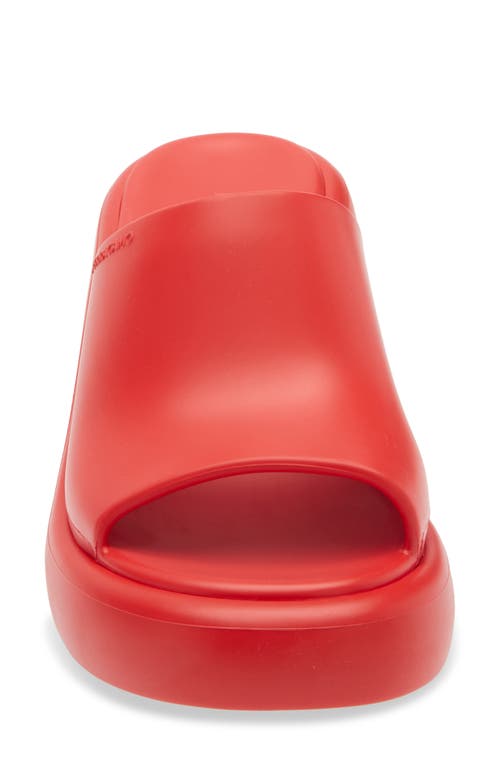 Ferragamo Platform Slide Sandal In Red