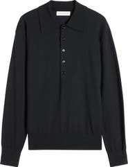 Dries Van Noten Muano Merino Wool Polo Sweater