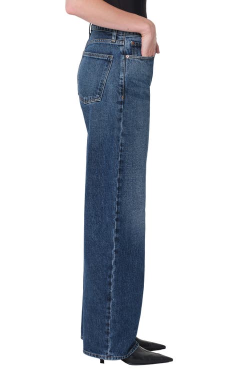 Agolde Arc High Rise Loose Wide Leg Jeans In Short Wave In Blue