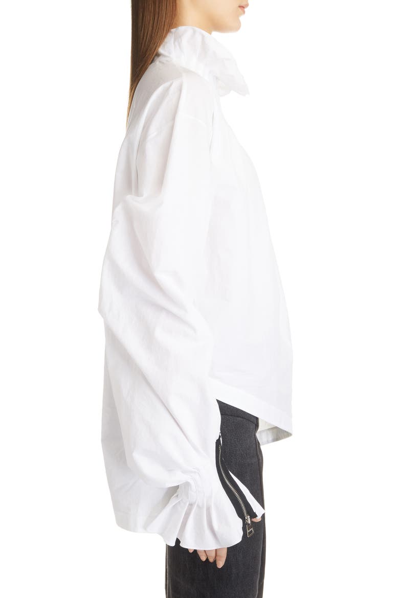 Pleated Collar Blouse, Alternate, color, WHITE