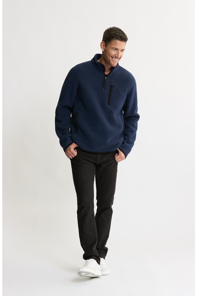 Quarter Zip Fleece Pullover, Alternate, color, NAVY
