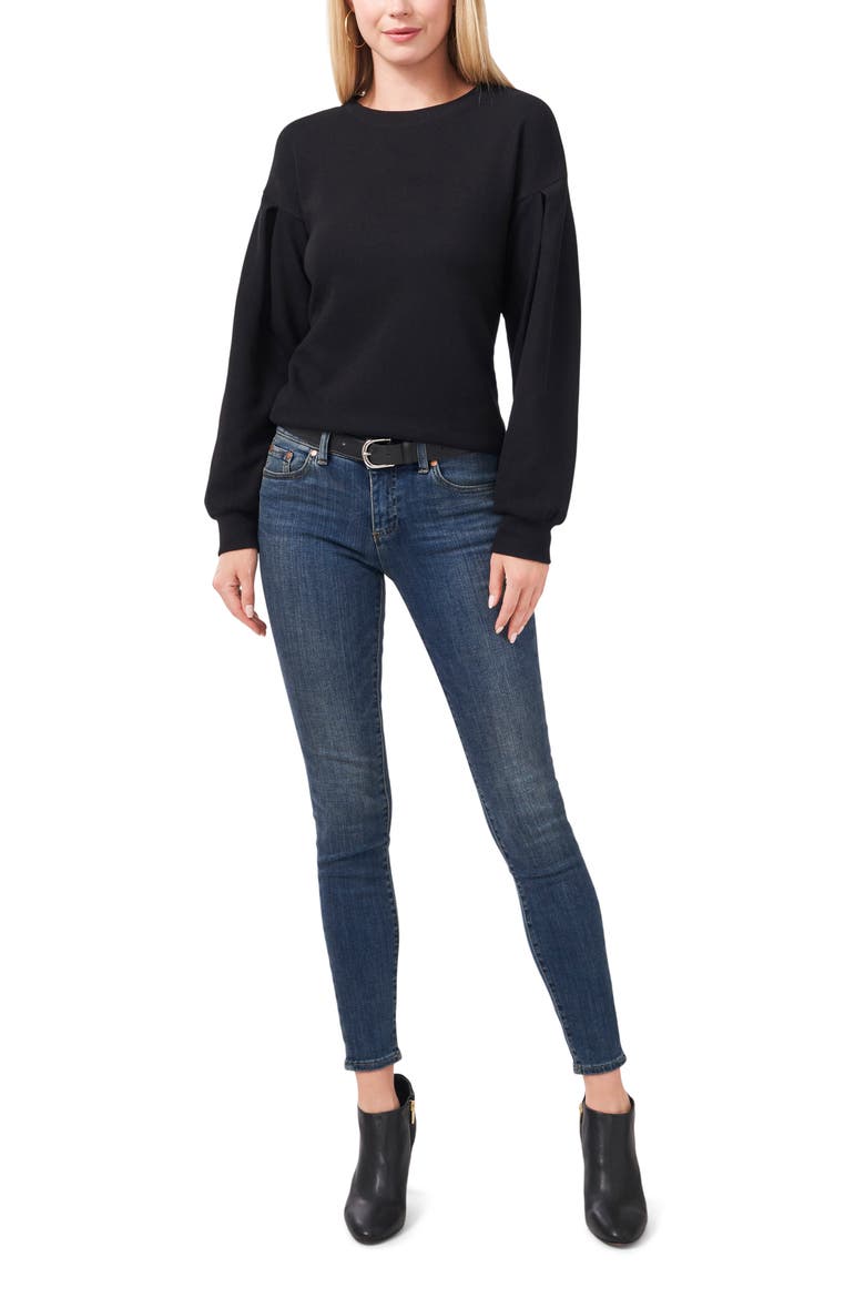 Pleat Rib Top, Alternate, color, RICH BLACK