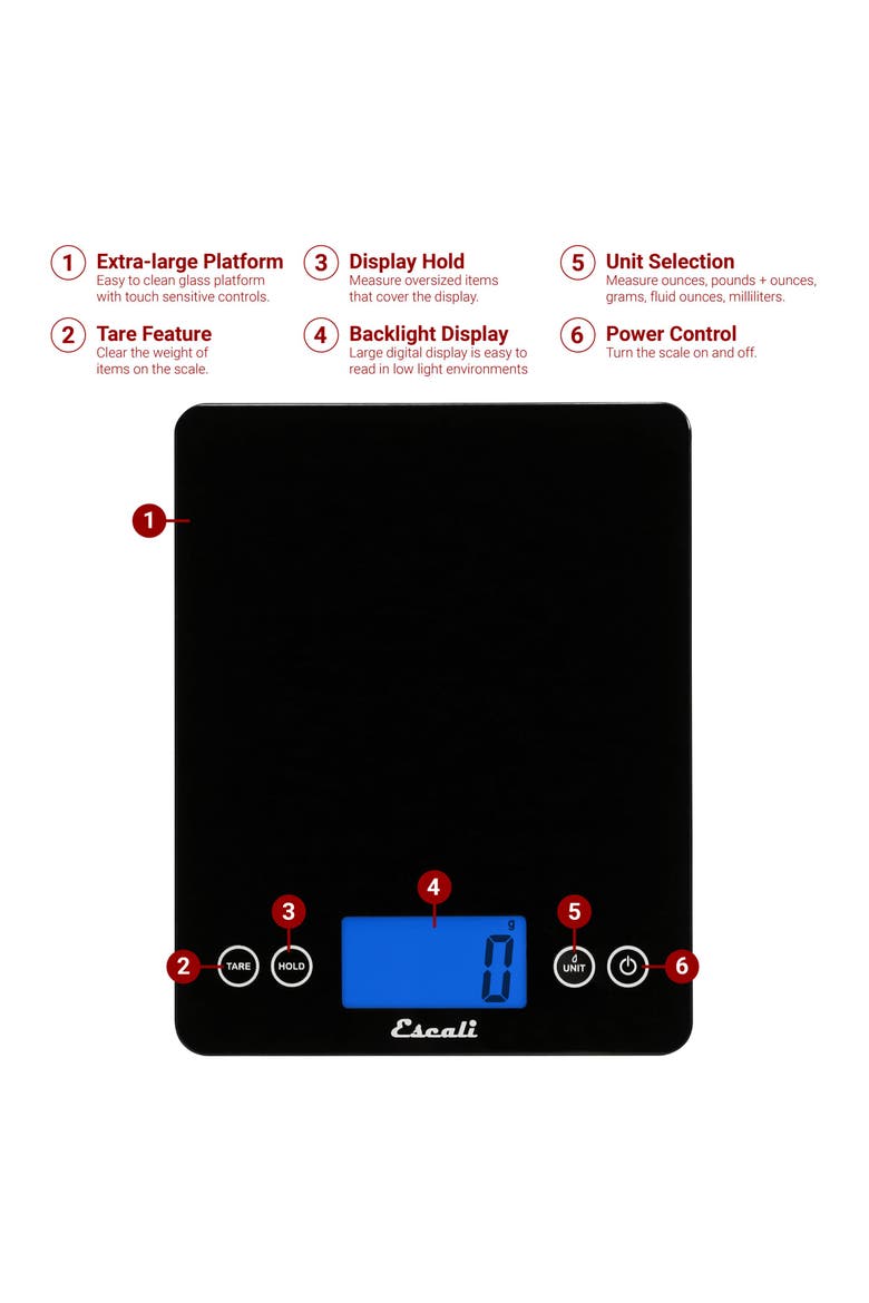 Arti XL Glass Digital Scale, Alternate, color, Black