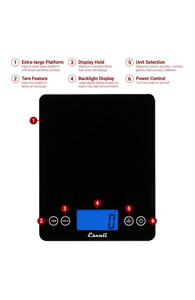 ESCALI Arti XL Glass Digital Scale, Alternate, color, Black