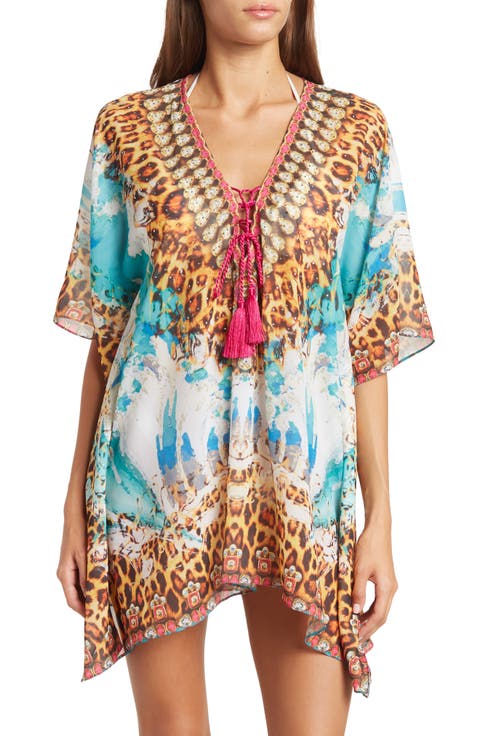 Lace-Up Printed Ruana