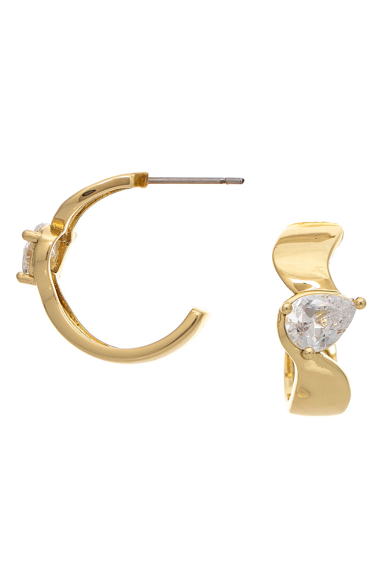 Pear Cubic Zirconia Hoop Earrings