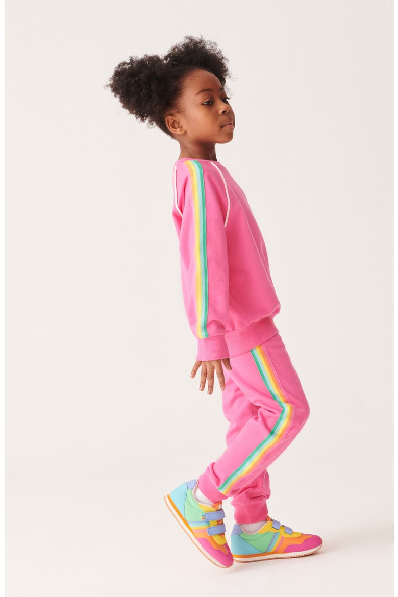 Kids' Side Stripe Cotton Sweatshirt & Joggers Set, Alternate, color, PINK