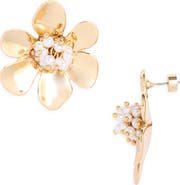 Nordstrom Faux Pearl Flower Stud Earrings