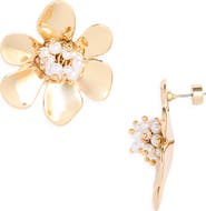 Nordstrom Faux Pearl Flower Stud Earrings