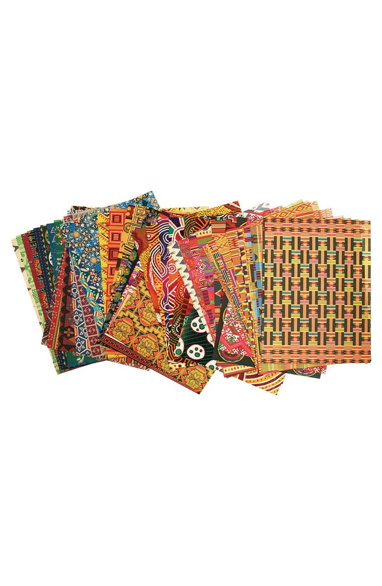 Roylco Around the World Textile Paper, Alternate, color, Multicolored