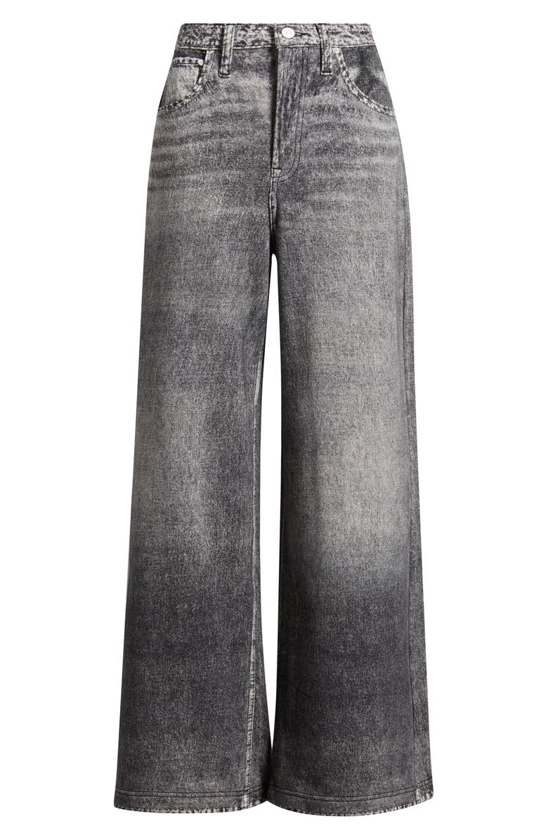 CITY BLUES Wide Leg Cotton Terry Knit Jeans, Alternate, color, Black