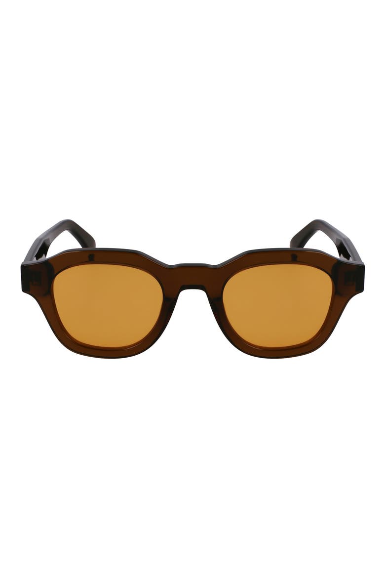 Lyford 48mm Small Modified Rectangular Sunglasses, Main, color, TRANSPARENT KHAKI