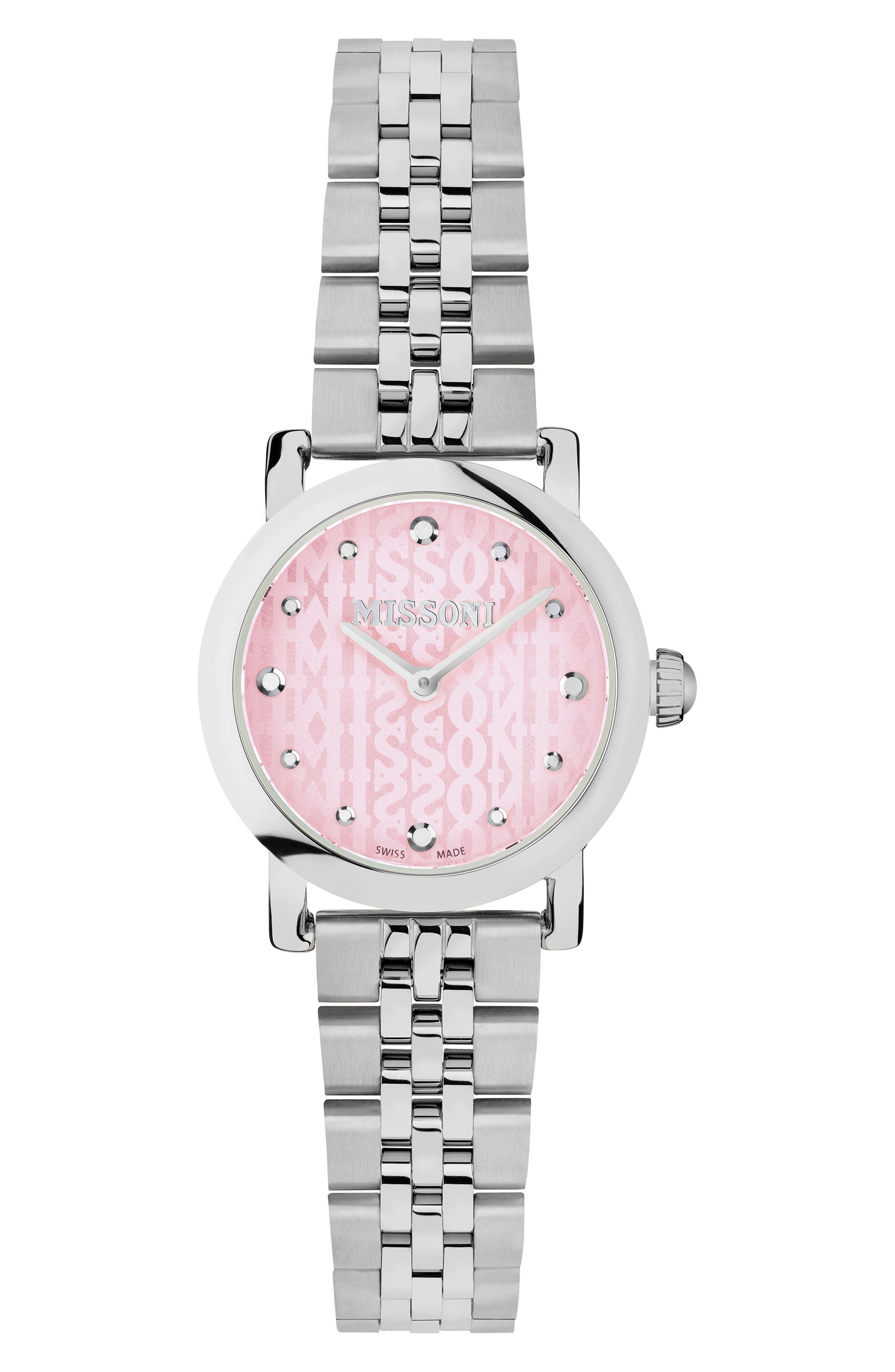 Missoni Mini Monogram Swiss Quartz Bracelet Watch, 28mm