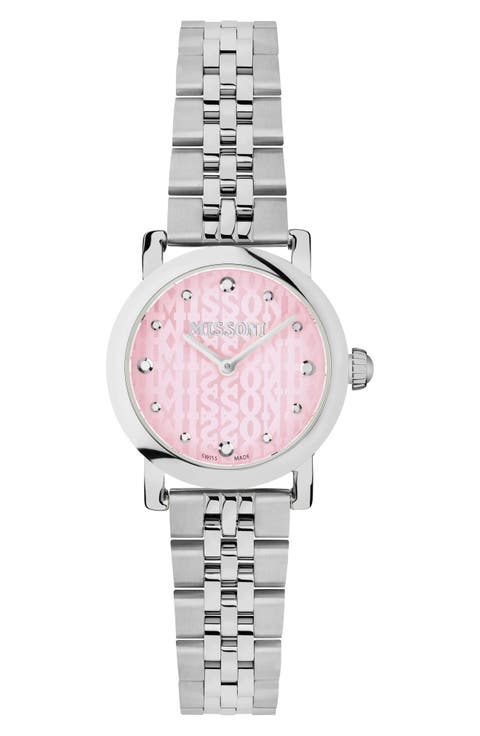 Mini Monogram Swiss Quartz Bracelet Watch, 28mm