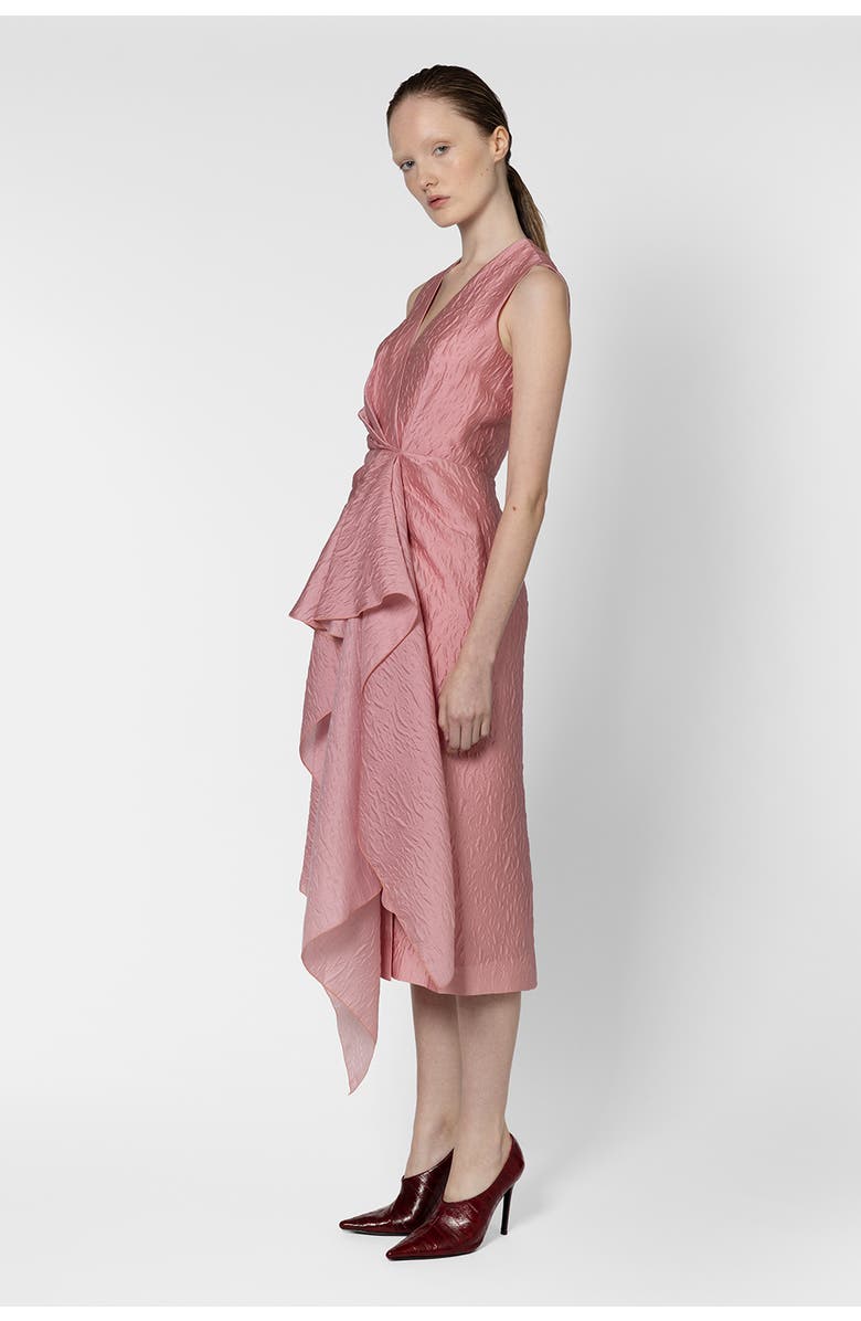 Roksanda Esra Textured Cloque Midi Dress, Alternate, color, Rosado