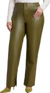 ELOQUII Slit Hem Faux Leather Pant