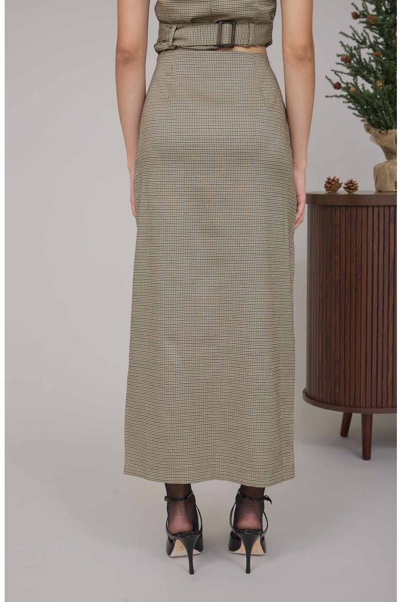 Button Front Pencil Maxi Skirt, Alternate, color, KHAKI MULTI
